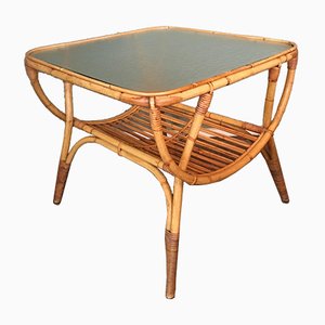 Rattan Side Table by Dirk van Sliedrecht for Rohé Noordwolde, 1950s-DE-354288