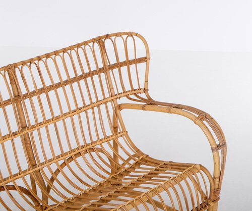 Rattan Sofa attributed to Viggo Boesen, Denmark, 1960s