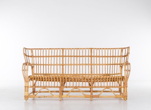 Rattan Sofa attributed to Viggo Boesen, Denmark, 1960s