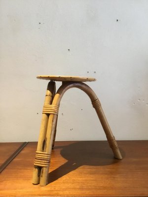 Rattan Stool, 1950s-SU-956454