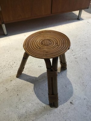 Rattan Stool, 1950s-SU-956454