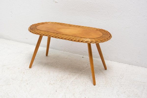 Rattan Stool attributed to Jan Kalous for Úluv, Czechoslovakia, 1960s-HXT-1406833