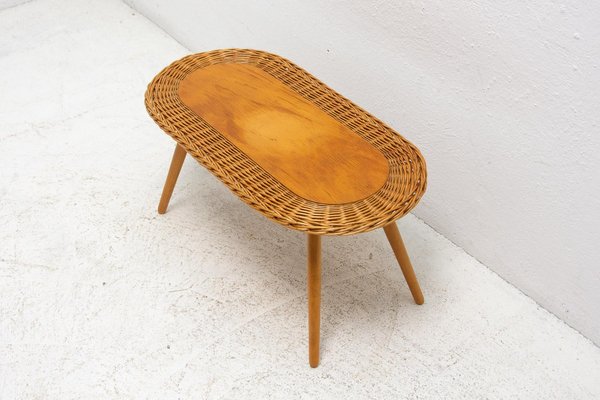 Rattan Stool attributed to Jan Kalous for Úluv, Czechoslovakia, 1960s-HXT-1406833