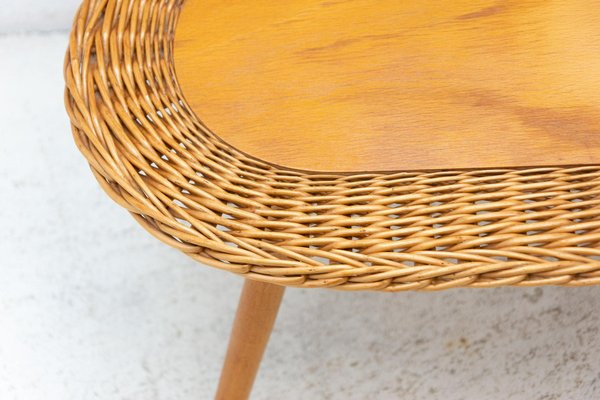 Rattan Stool attributed to Jan Kalous for Úluv, Czechoslovakia, 1960s-HXT-1406833