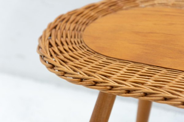 Rattan Stool attributed to Jan Kalous for Úluv, Czechoslovakia, 1960s-HXT-1406833