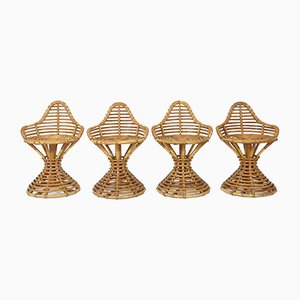 Rattan Stools by Mary Beatrice Bloch for Robert Wengler, Set of 4-UAK-895767