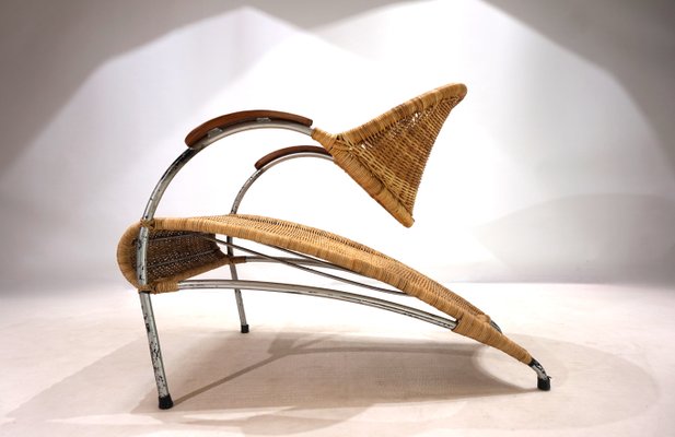 Rattan Streamline Lounge Chair, 1970-HUW-2024758