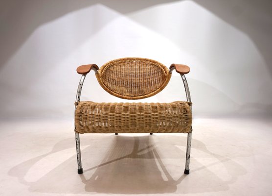 Rattan Streamline Lounge Chair, 1970-HUW-2024758