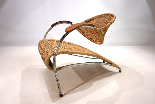 Rattan Streamline Lounge Chair, 1970-HUW-2024758