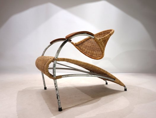 Rattan Streamline Lounge Chair, 1970-HUW-2024758