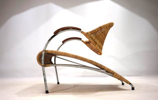 Rattan Streamline Lounge Chair, 1970-HUW-2024758