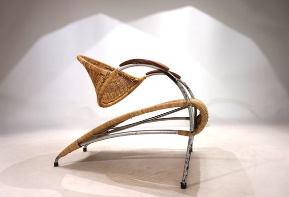 Rattan Streamline Lounge Chair, 1970-HUW-2024758