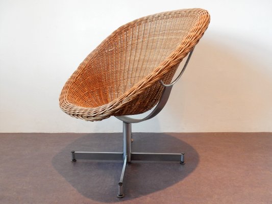 Rattan Swivel Chair by Dirk van Sliedregt for Gebroeders Jonkers Noordwolde, 1960s-NV-827278