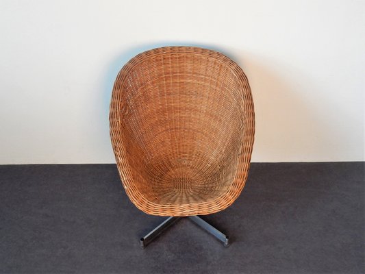 Rattan Swivel Chair by Dirk van Sliedregt for Gebroeders Jonkers Noordwolde, 1960s-NV-827278