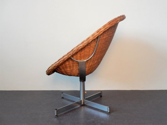 Rattan Swivel Chair by Dirk van Sliedregt for Gebroeders Jonkers Noordwolde, 1960s-NV-827278