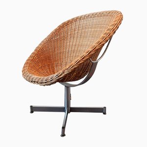 Rattan Swivel Chair by Dirk van Sliedregt for Gebroeders Jonkers Noordwolde, 1960s-NV-827278