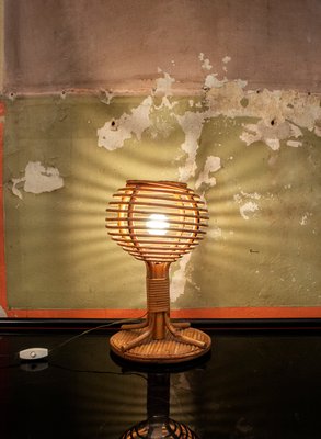 Rattan Table Lamp, Italy, 1960s-VCV-1010520