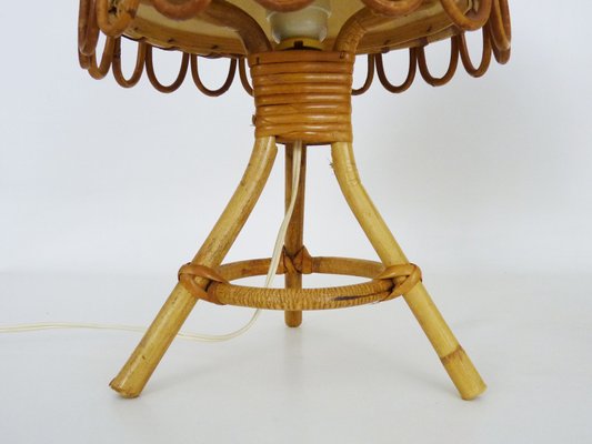 Rattan Table Lamps in the style of Louis Sognot, 1950s, Set of 2-MZP-2023453