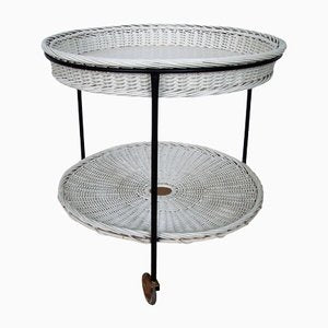 Rattan Table on Wheels, 1960s-XHP-1389659