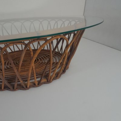 Rattan Table Vivai del Sud, 1960s-LMR-1730260