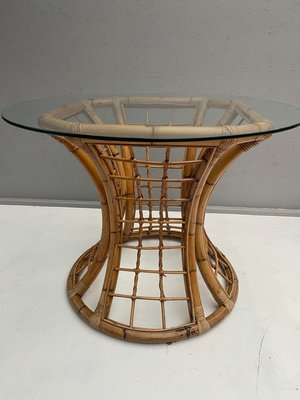 Rattan Table with Glass Top-FGA-923501