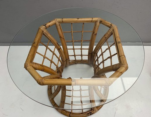 Rattan Table with Glass Top-FGA-923501