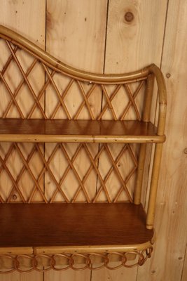 Rattan Wall Shelves attributed to Adrien Audoux & Frida Minet, 1960, Set of 2-KMQ-1816359