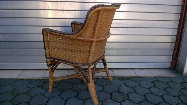 Rattan & Wicker Armchair, 1970s-WQQ-1420578