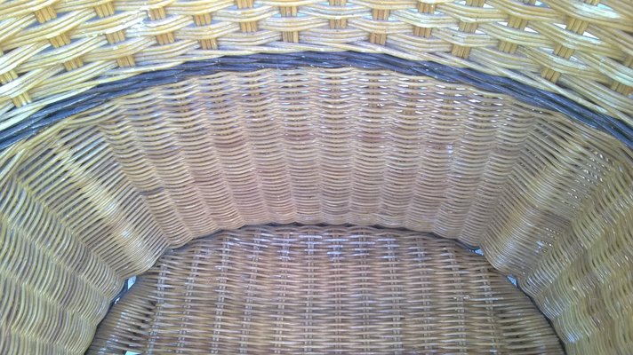 Rattan & Wicker Armchair, 1970s-WQQ-1420578