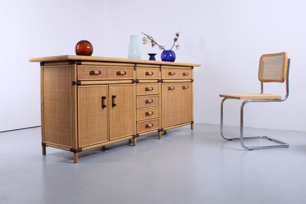 Rattan, Wicker & Bamboo Sideboard, 1980s-XT-2022957