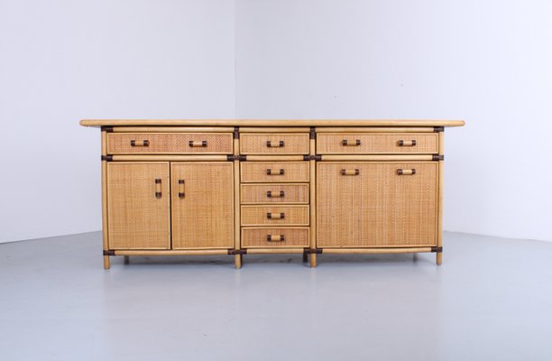 Rattan, Wicker & Bamboo Sideboard, 1980s-XT-2022957