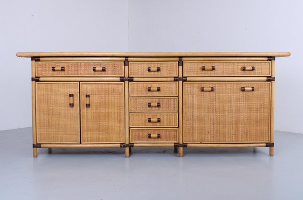 Rattan, Wicker & Bamboo Sideboard, 1980s-XT-2022957