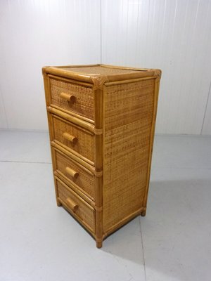 Rattan & Wicker Chest of Drawers, 1970s-TU-1284058