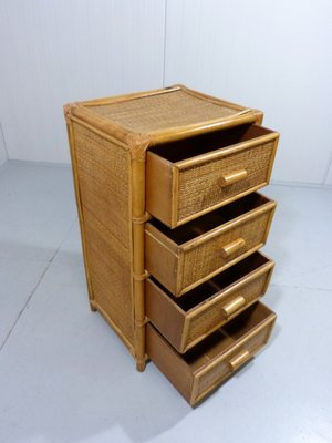 Rattan & Wicker Chest of Drawers, 1970s-TU-1284058