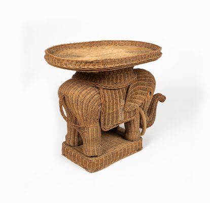 Rattan & Wicker Elephant Coffee Table in the style of Vivai Del Sud, Italy, 1960s-LYQ-1732632