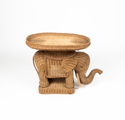 Rattan & Wicker Elephant Coffee Table in the style of Vivai Del Sud, Italy, 1960s-LYQ-1732632