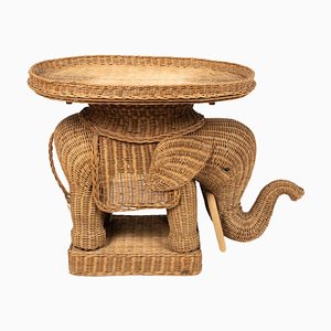 Rattan & Wicker Elephant Coffee Table in the style of Vivai Del Sud, Italy, 1960s-LYQ-1732632