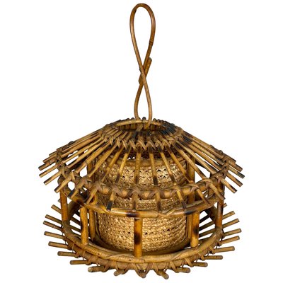 Rattan & Wicker Lantern, Italy, 1960s-LYQ-1171465