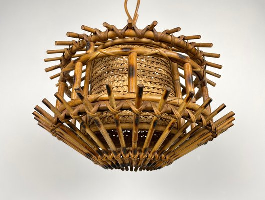 Rattan & Wicker Lantern, Italy, 1960s-LYQ-1171465