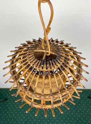 Rattan & Wicker Lantern, Italy, 1960s-LYQ-1171465