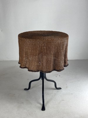 Rattan & Wicker Wavy Side Table, 1960s-BHG-1793852