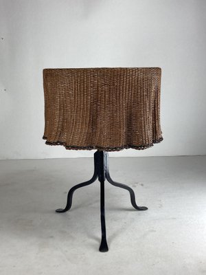 Rattan & Wicker Wavy Side Table, 1960s-BHG-1793852