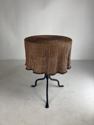 Rattan & Wicker Wavy Side Table, 1960s-BHG-1793852