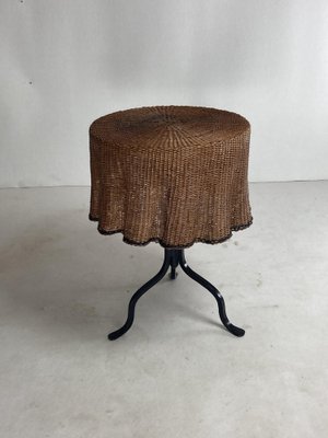 Rattan & Wicker Wavy Side Table, 1960s-BHG-1793852