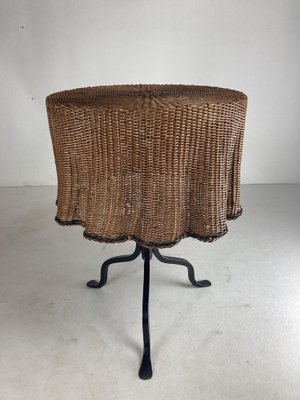 Rattan & Wicker Wavy Side Table, 1960s-BHG-1793852