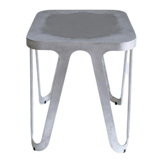 Raw Aluminium Loop Stool by Sebastian Scherer