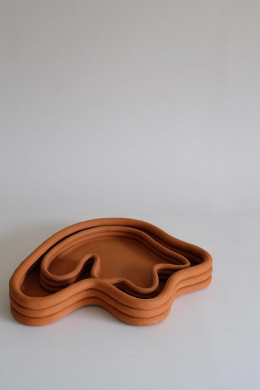 Raw Terracotta Mother and Son Table Centerpieces by Sophie Parachey, Set of 2