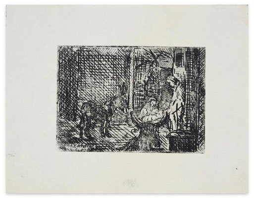 Raymond Cazanove, Nativity, Etching, 1945-ZCI-884322