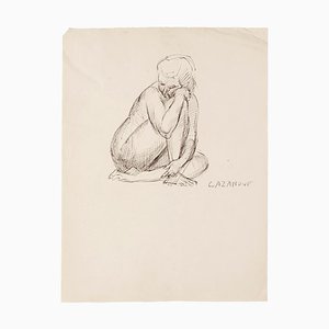 Rayomond Cazanove, Nude, Original Pen on Paper, Mid-20th Century-ZCI-820910