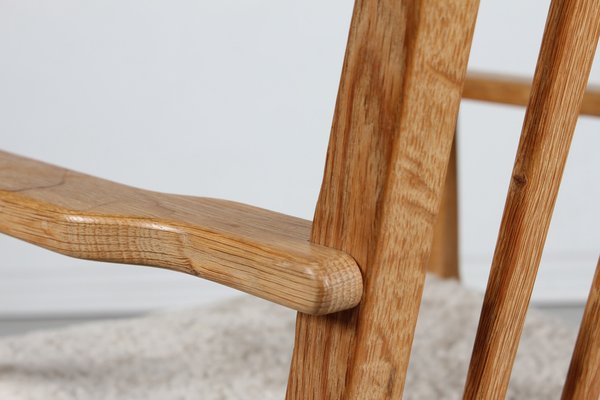 Razor Blade Rocking Chair in Oak and Sheepskin by Henning Kjærnulf for Eg Møbler, 1970s-QQ-1718278